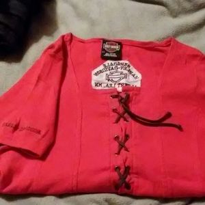 Women's Lace up HD short sleeved tshirt